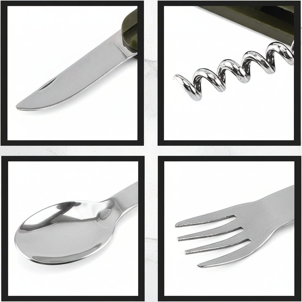 Folding knife fork spoon Emergency survival