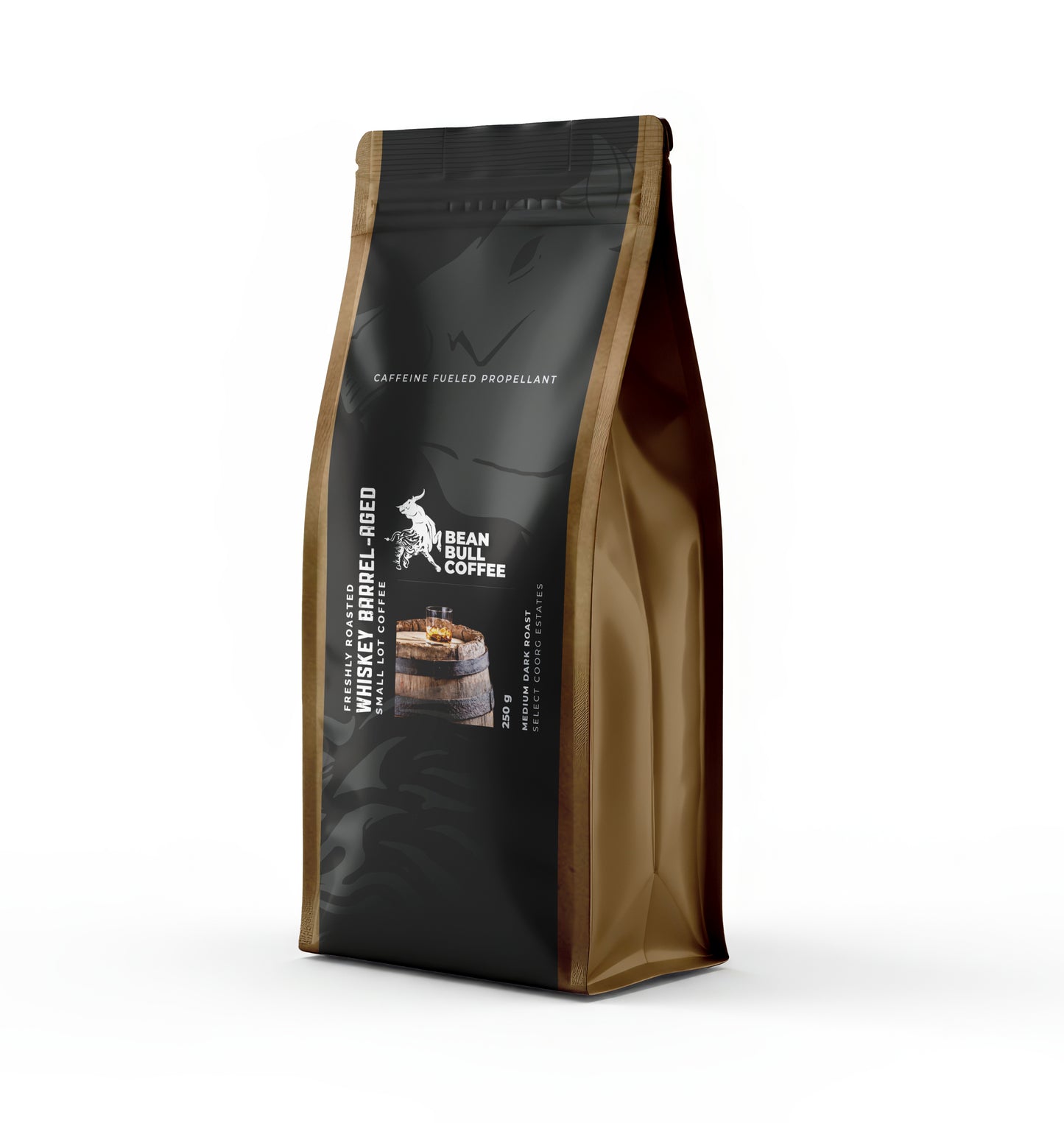 Whiskey Barrel-Aged Medium Dark Roast Coffee Beans