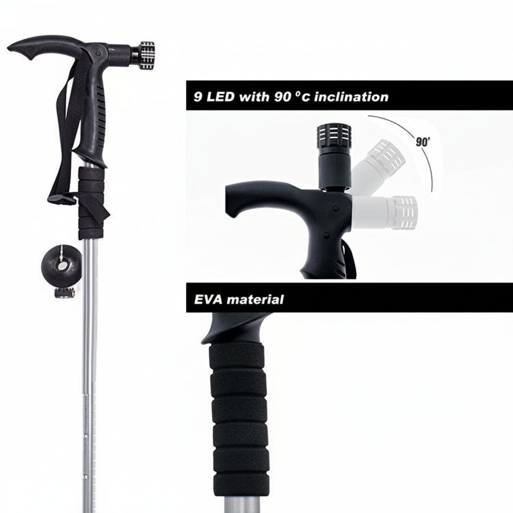Hiking Walking Stick with LED Flashlight