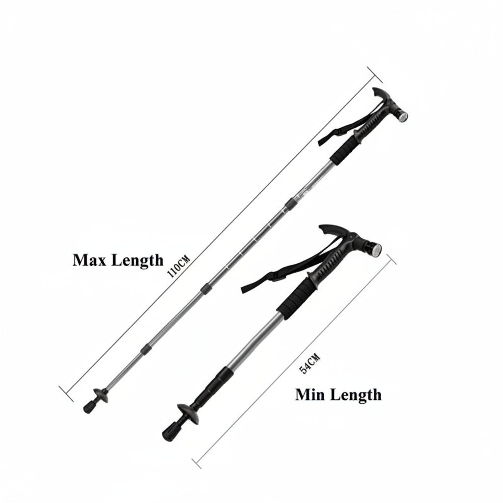 Hiking Walking Stick with LED Flashlight