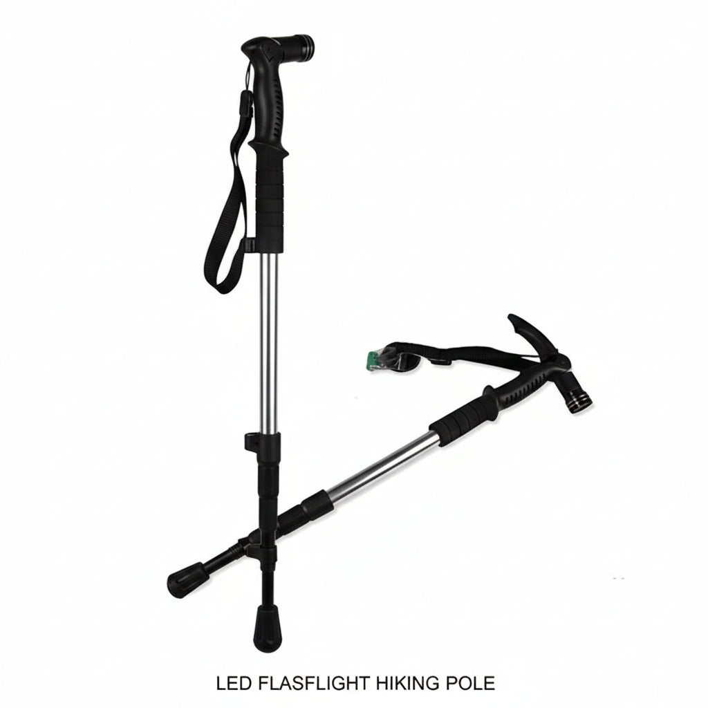 Hiking Walking Stick with LED Flashlight
