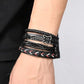 THE MEN THING Lather Bracelet for Men - 4Pcs Genuine Braided