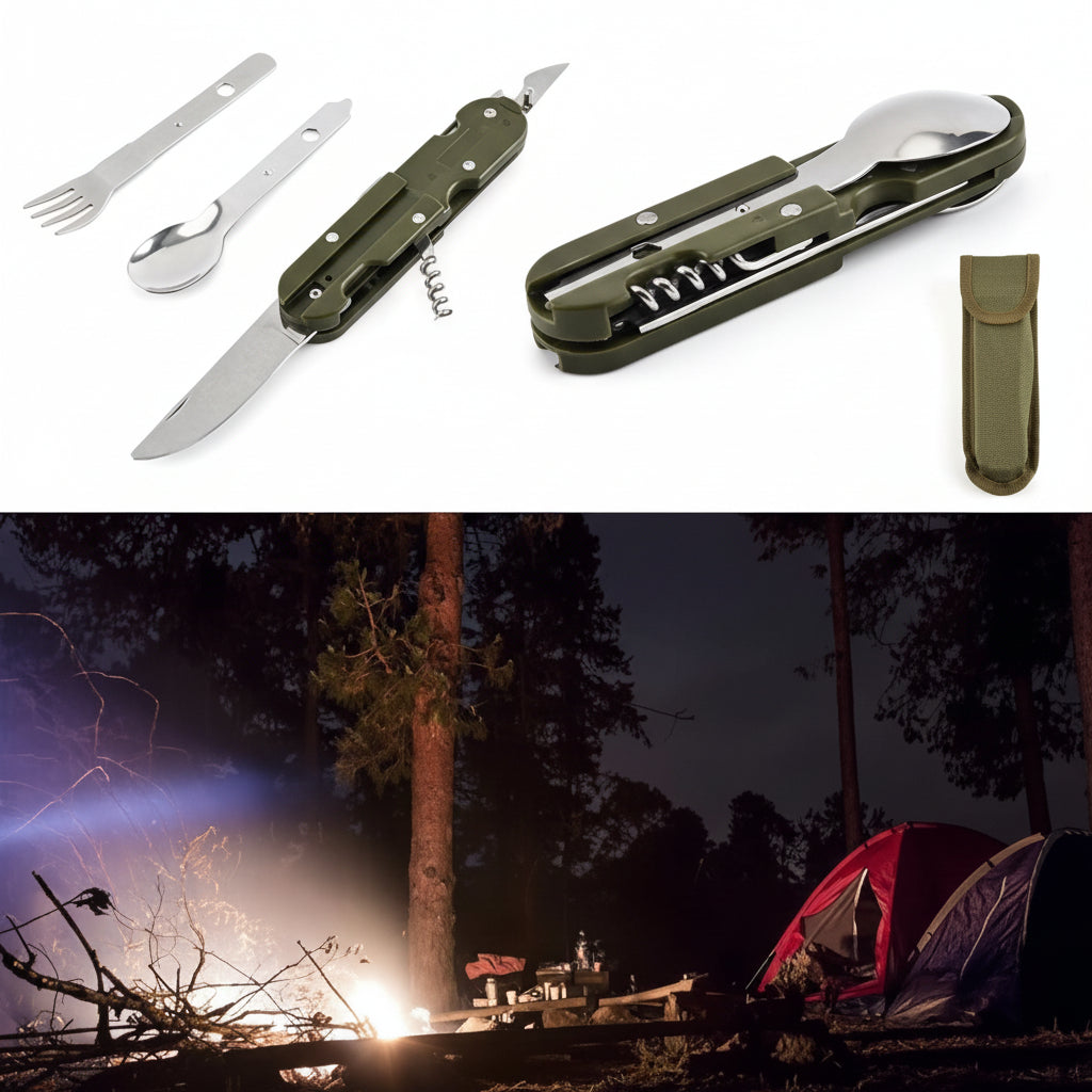 Folding knife fork spoon Emergency survival