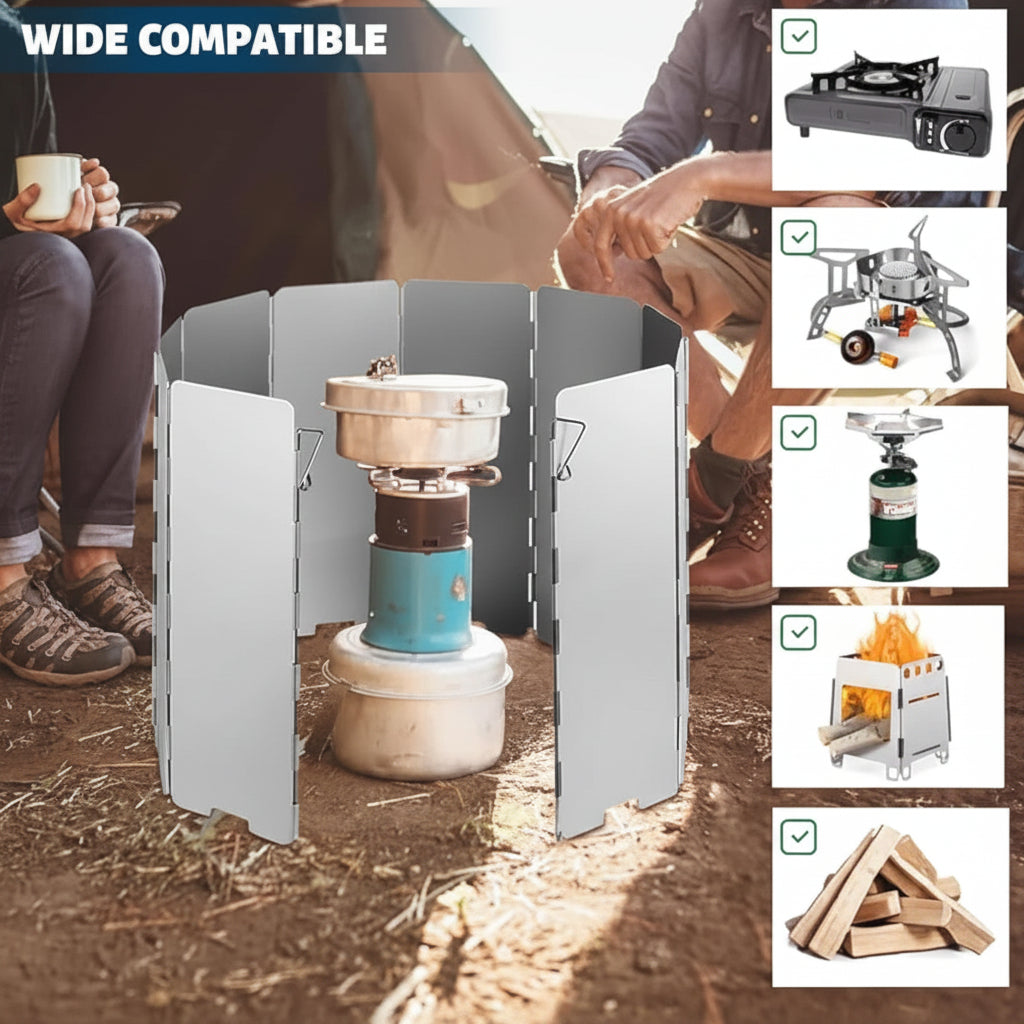 Bullmen 10 Plates Camp Stove Windshield,