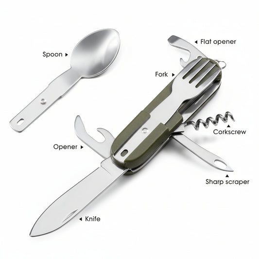 Folding knife fork spoon Emergency survival