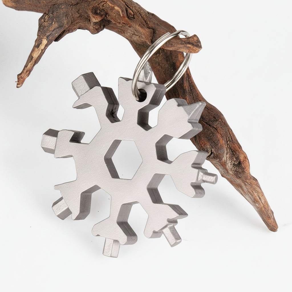 Multi Purpose Snowflake Shape Keychain
