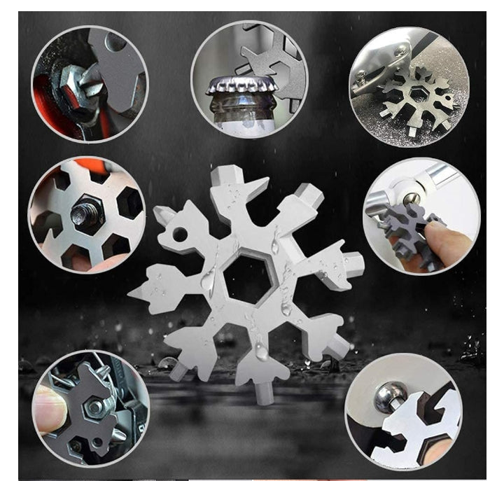 Multi Purpose Snowflake Shape Keychain