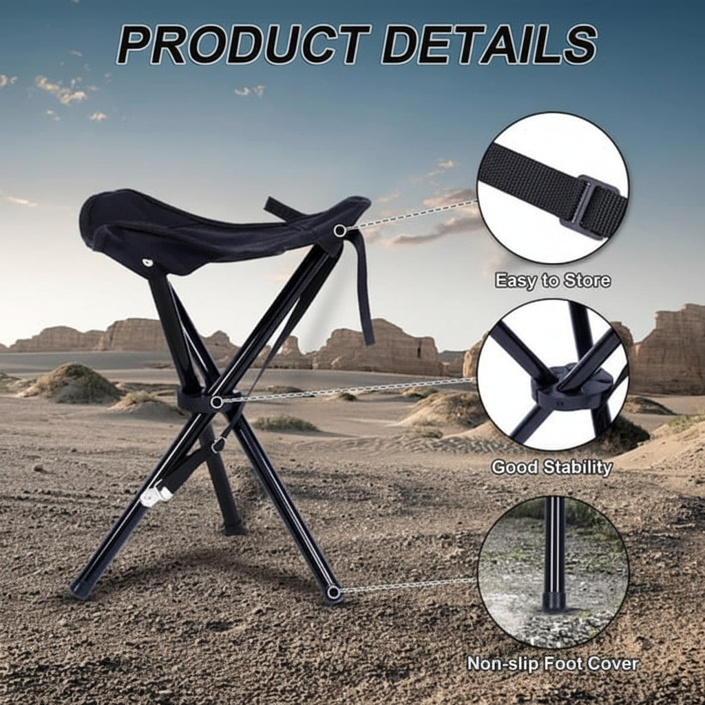 Portable Folding Tripod Camping Stool