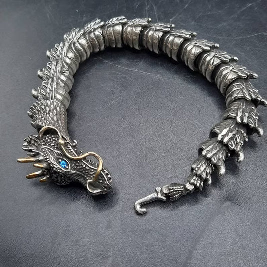 DRAGON GOT  - "12"mm Pure Copper Bracelet with Hook Buckle for Men & Boys ("9" inch)